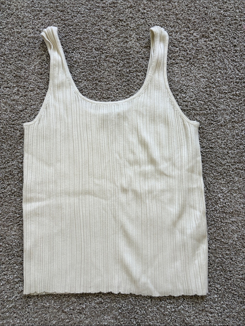 MADEWELL Ribbed Scoop Neck Tank Top - Cream